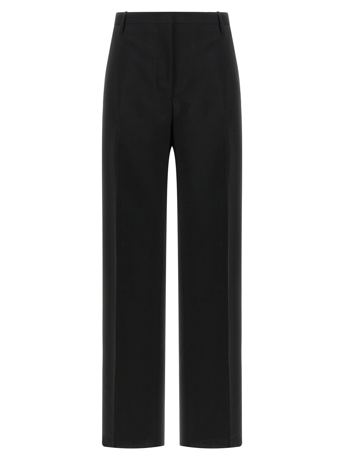 Black wool and mohair pants
