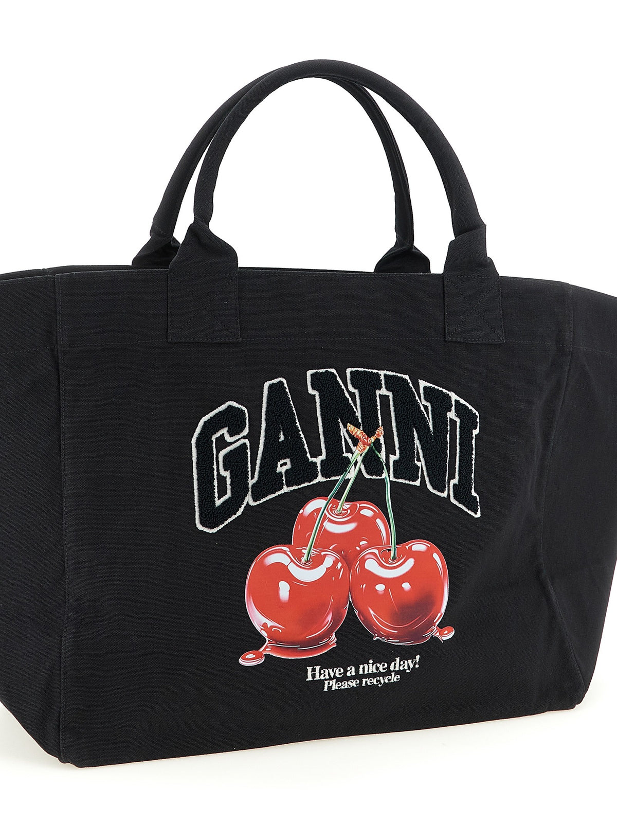 'Black XXL Cherry Tote' shopping bag