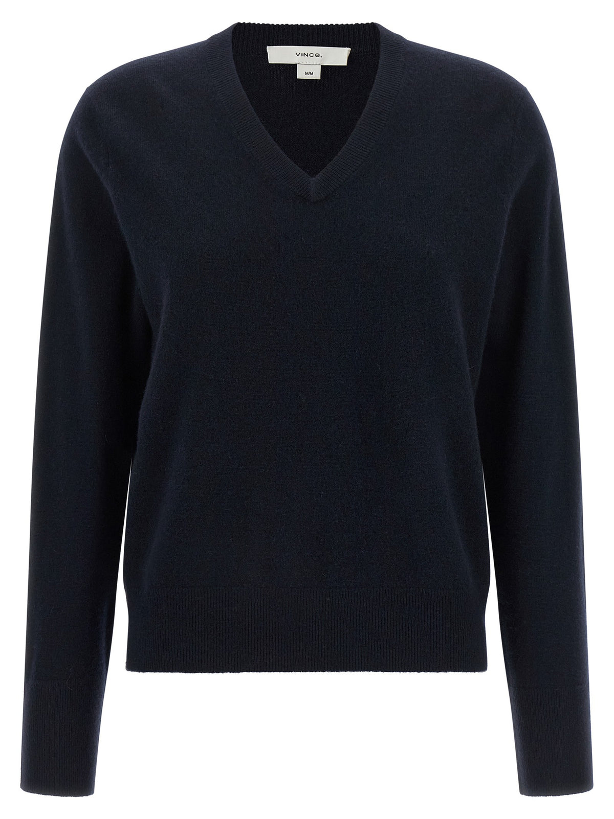 Blue cashmere V-neck sweater