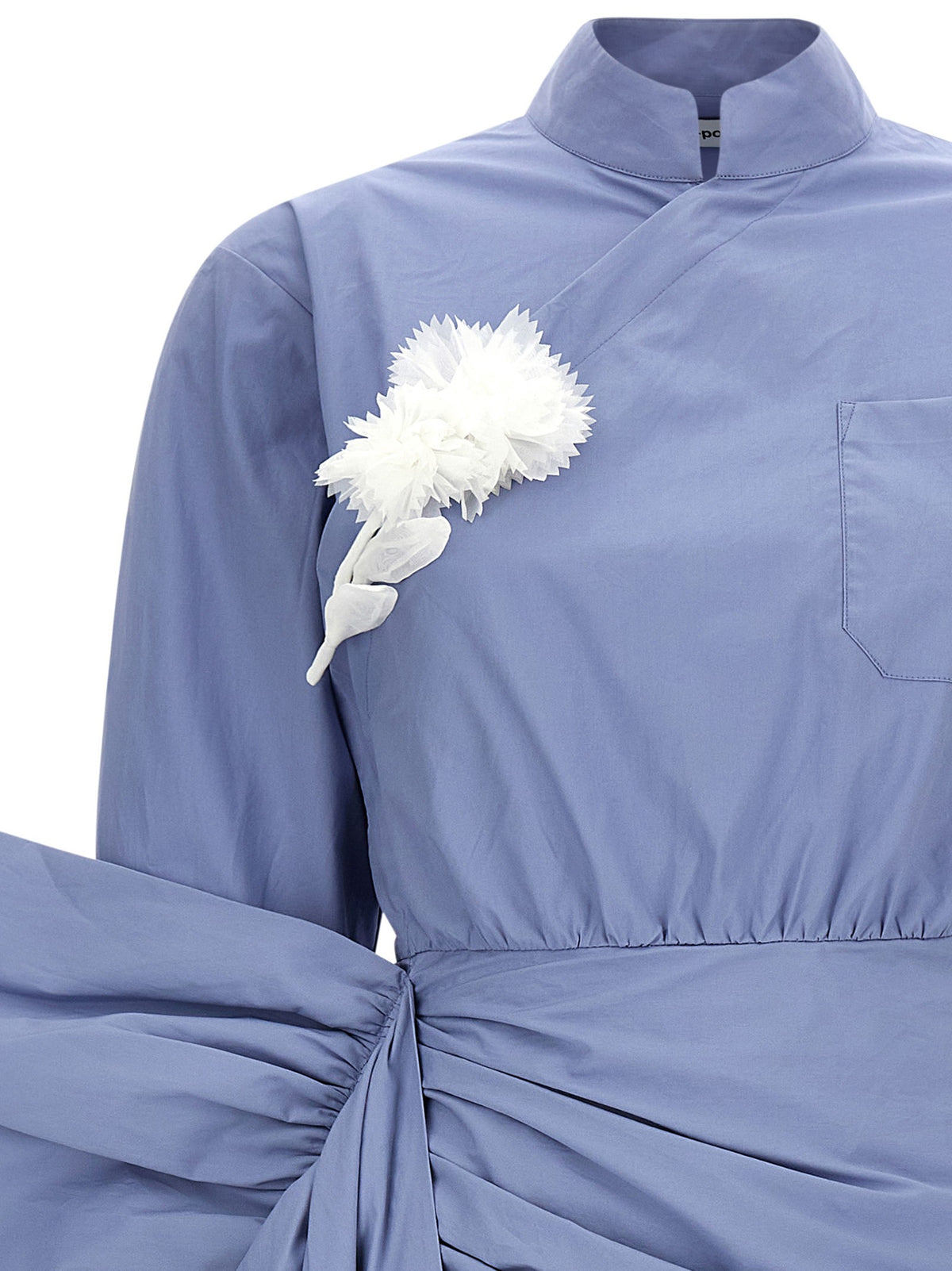 'Blue Cotton Tie Side Mini' dress