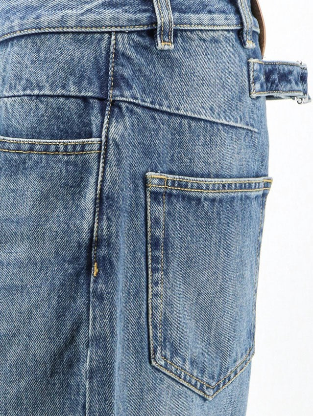 Blue denim jeans