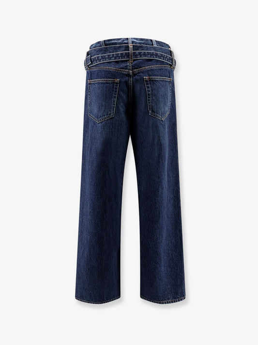 Blue denim jeans