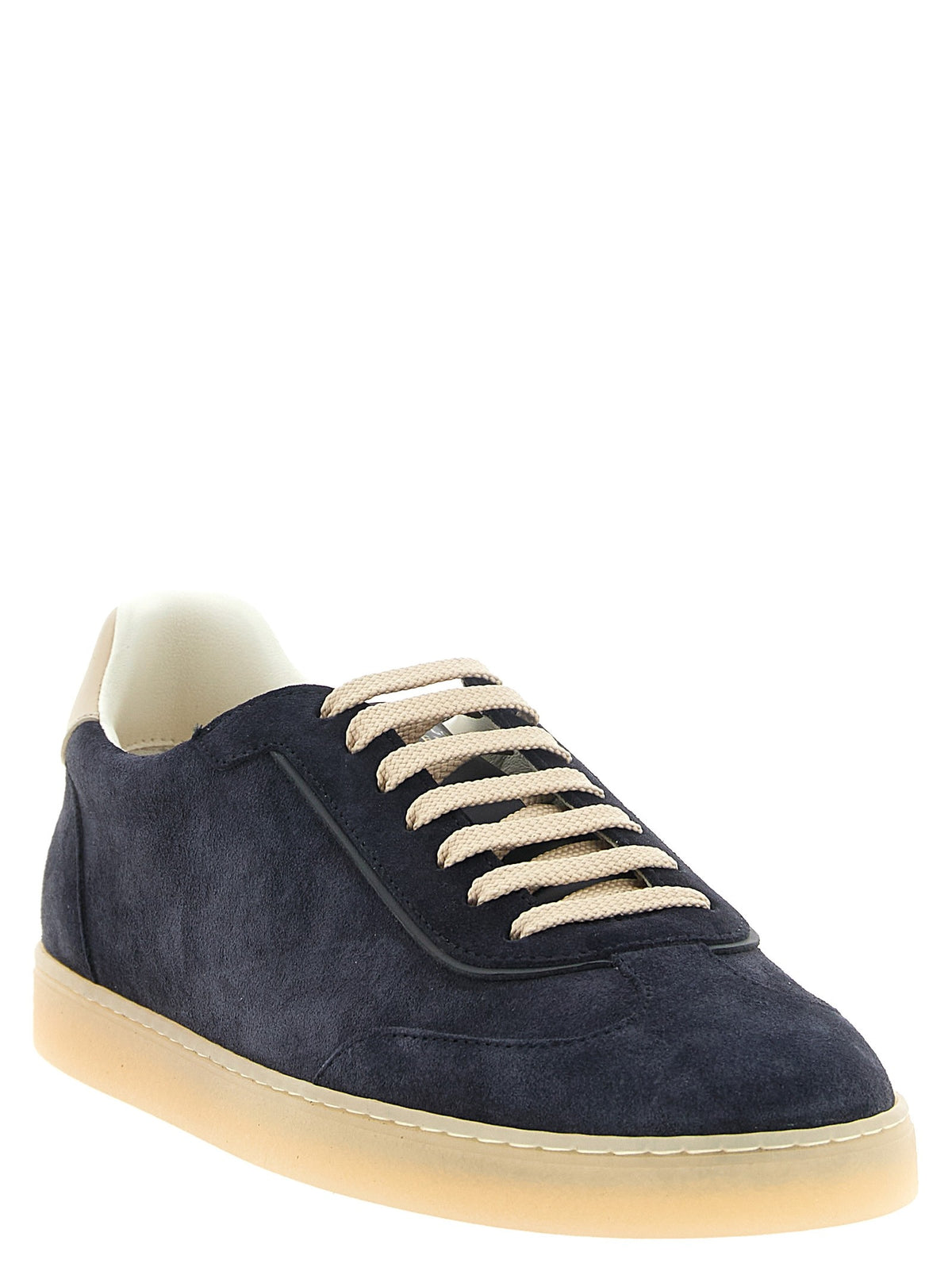Blue suede sneakers