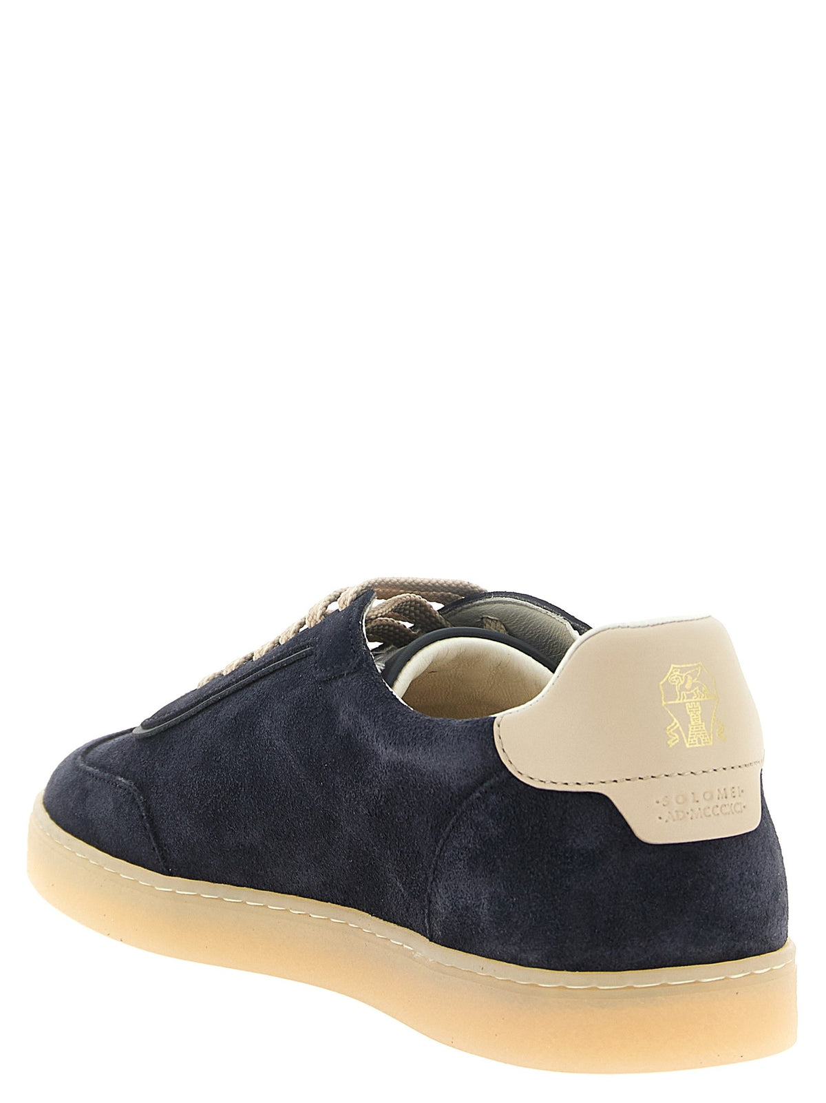 Blue suede sneakers