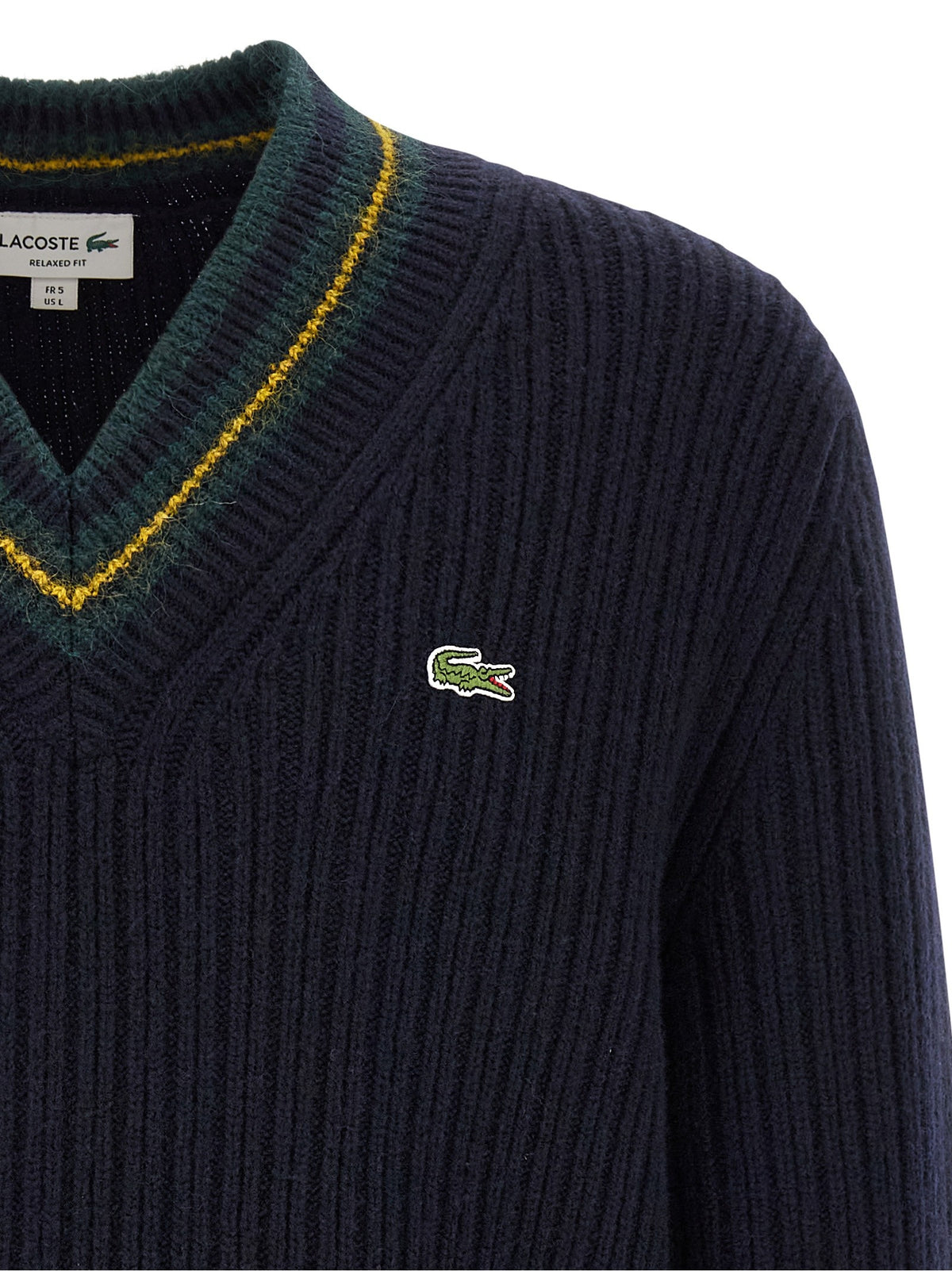 Blue V-neck sweater