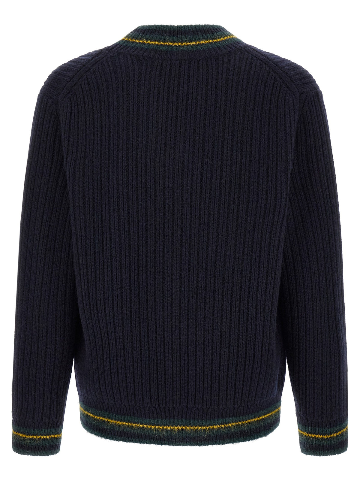 Blue V-neck sweater