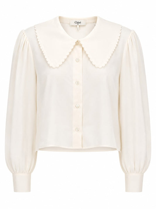 BLUSA CON MANICHE A SBUFFO IN CRÊPE DE CHINE