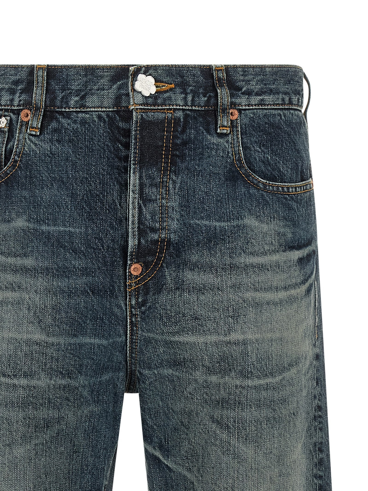 'Boke Flower' button jeans