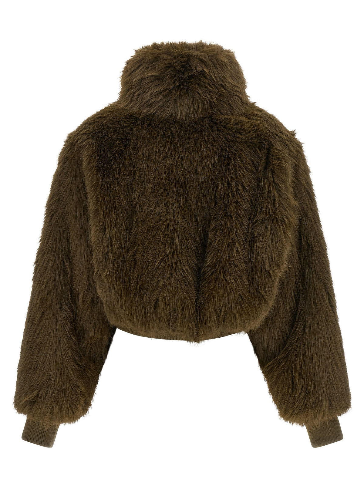 Bomber jacket with fur inserts