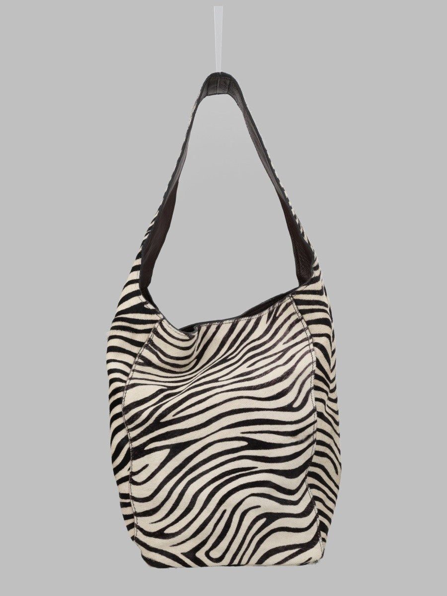 Borsa Bucket in Pelle Effetto Cavallino