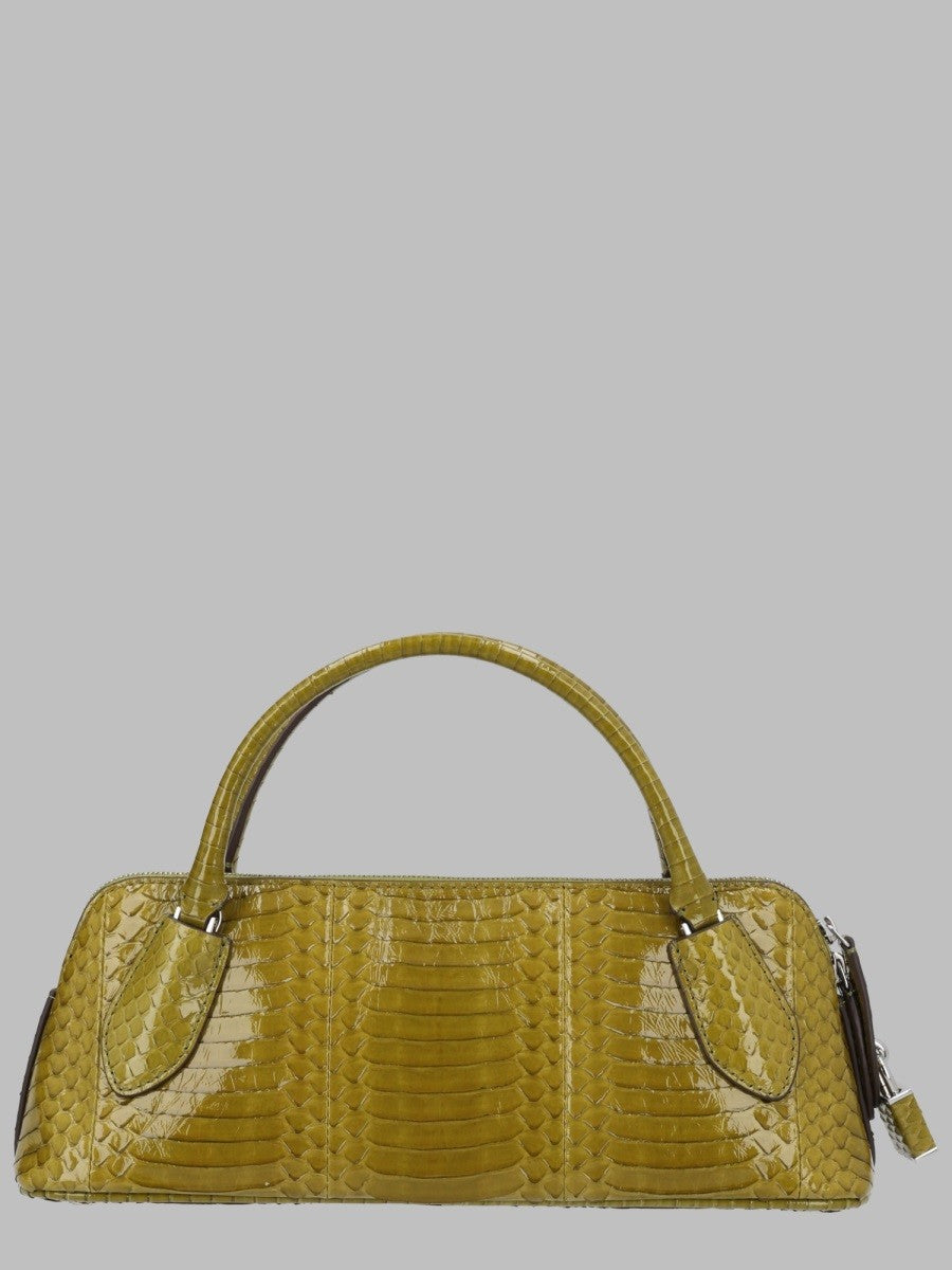 Borsa "Lock" In Pelle Di Serpente