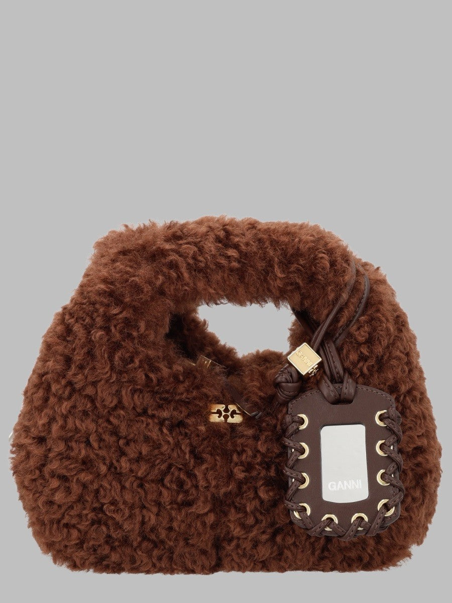 Borsa Mini Hobo in Faux Fur
