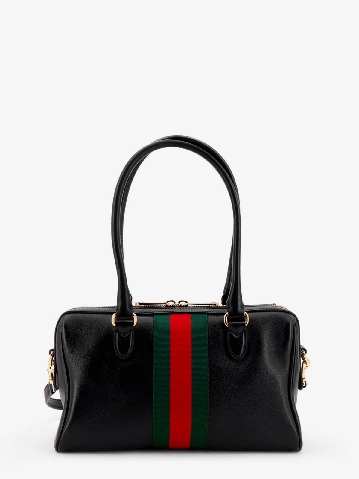 Borsetto leather handbag with Web detail on the front