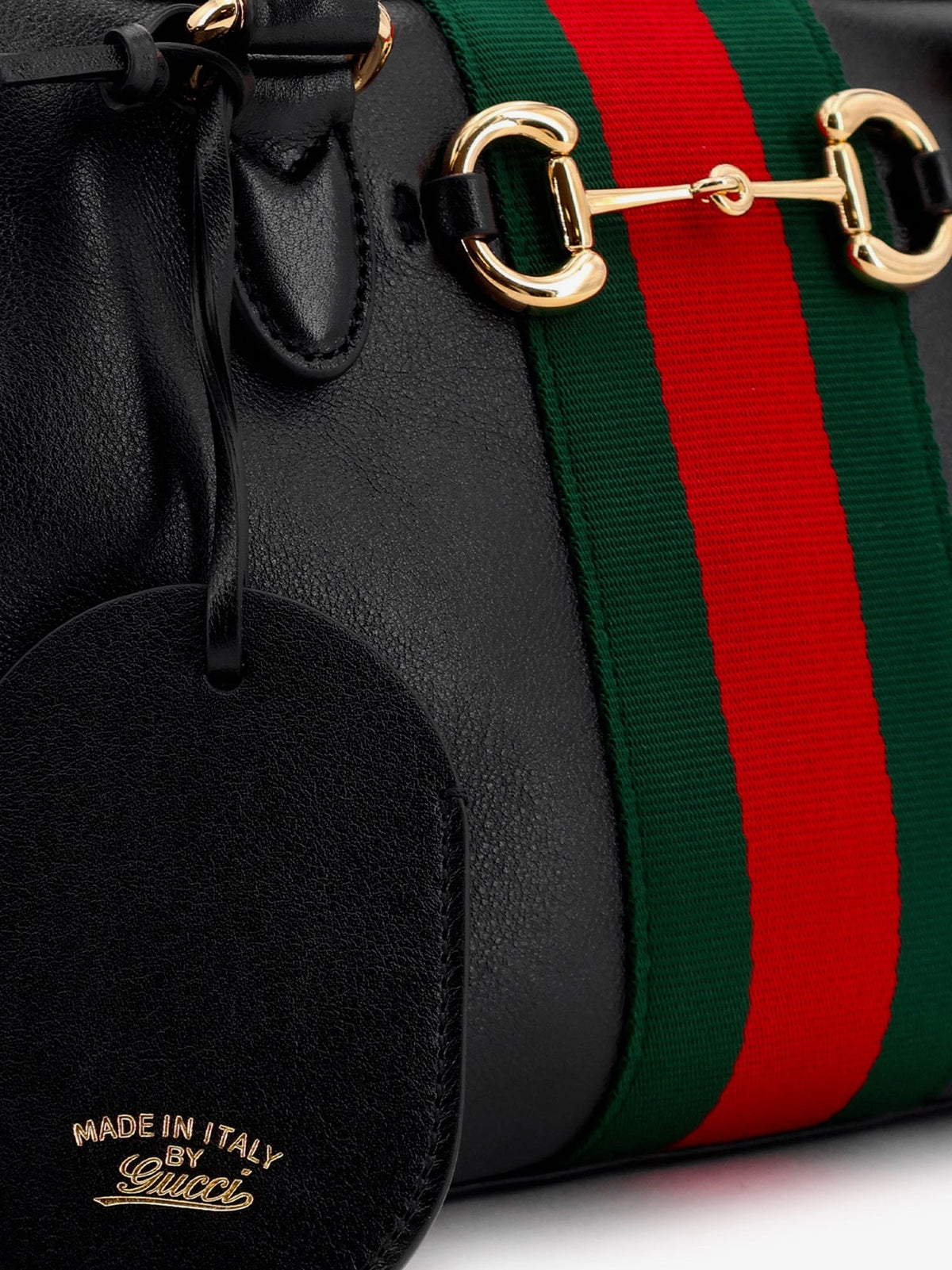 Borsetto leather handbag with Web detail on the front