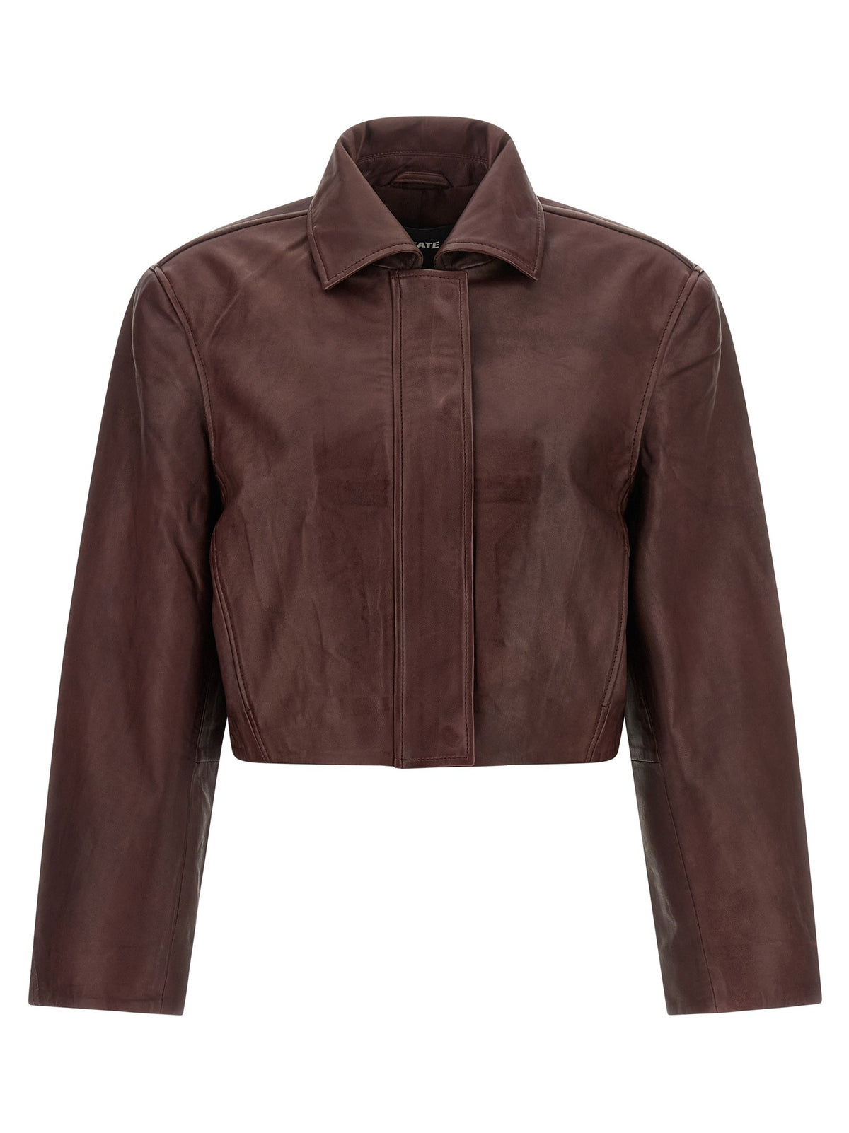 ' Boxy Square Leather' jacket