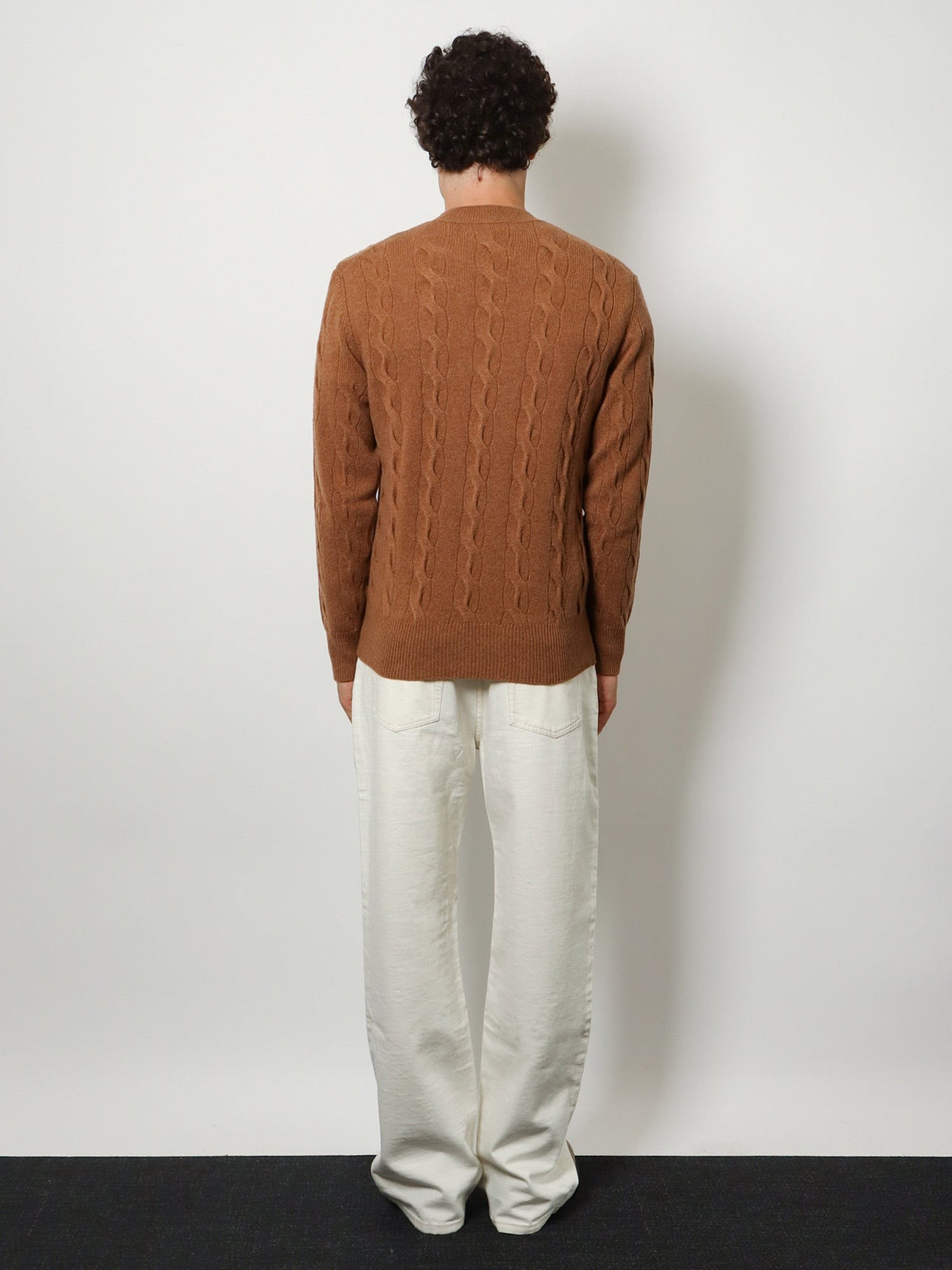 Braided knit wool sweater
