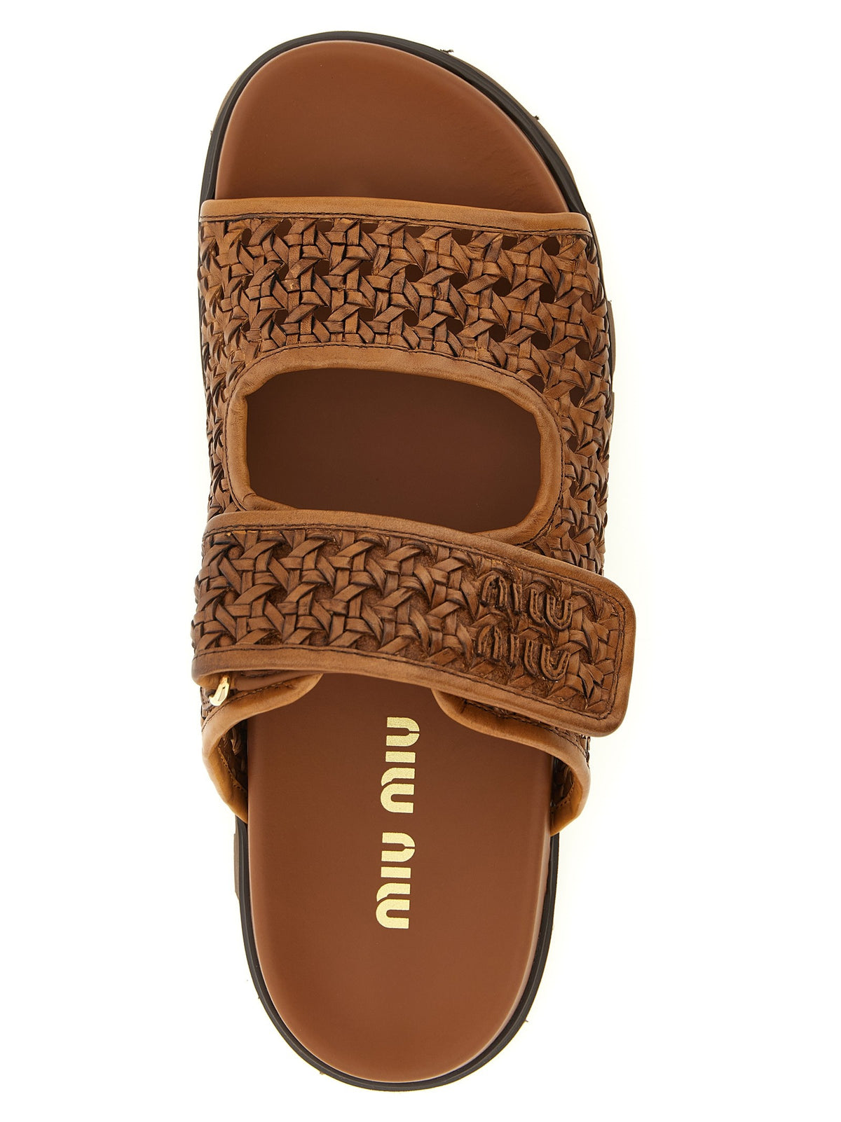Braided leather sandals