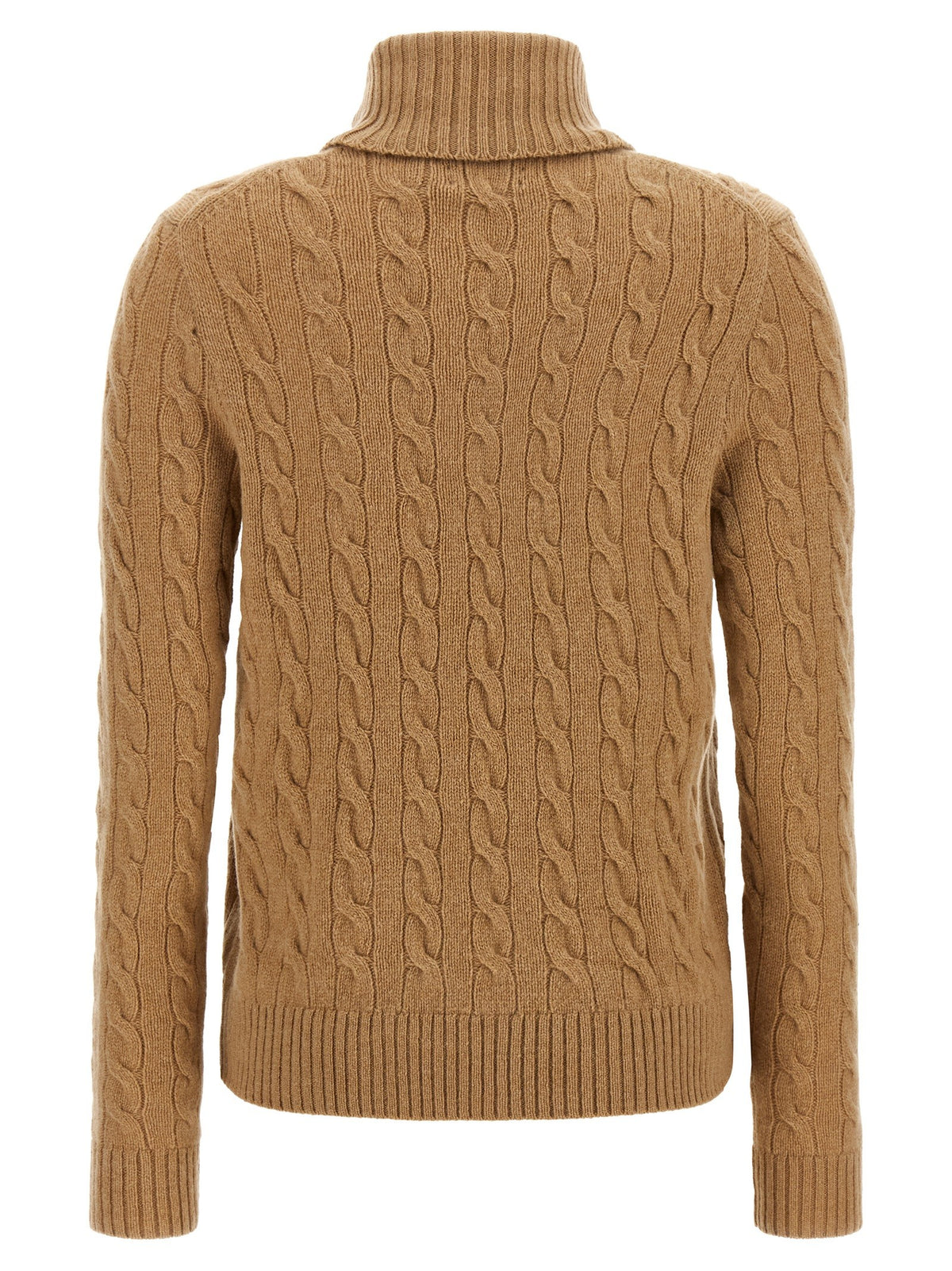 Braided turtleneck sweater