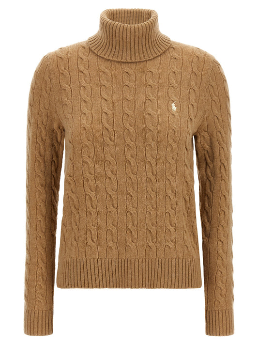 Braided turtleneck sweater