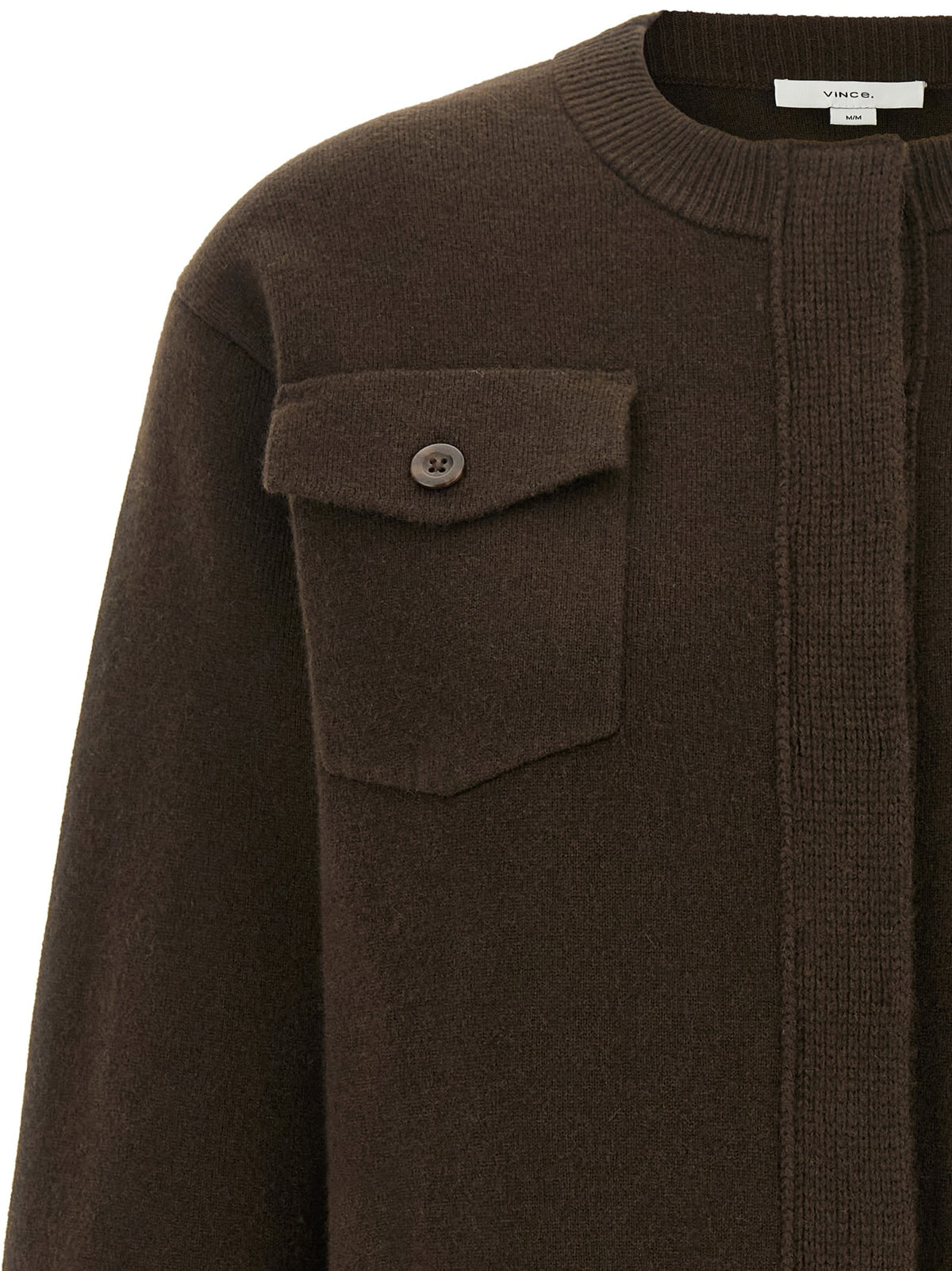 Brown flap pockets cardigan