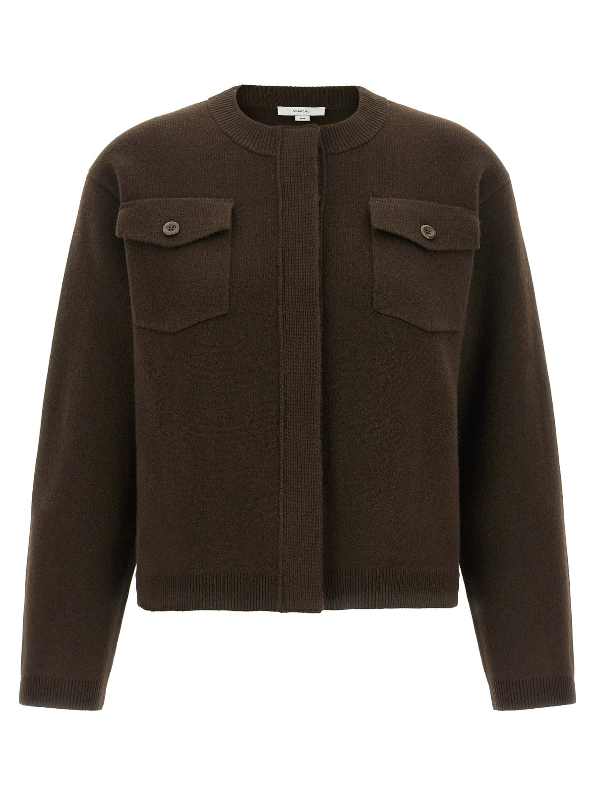Brown flap pockets cardigan