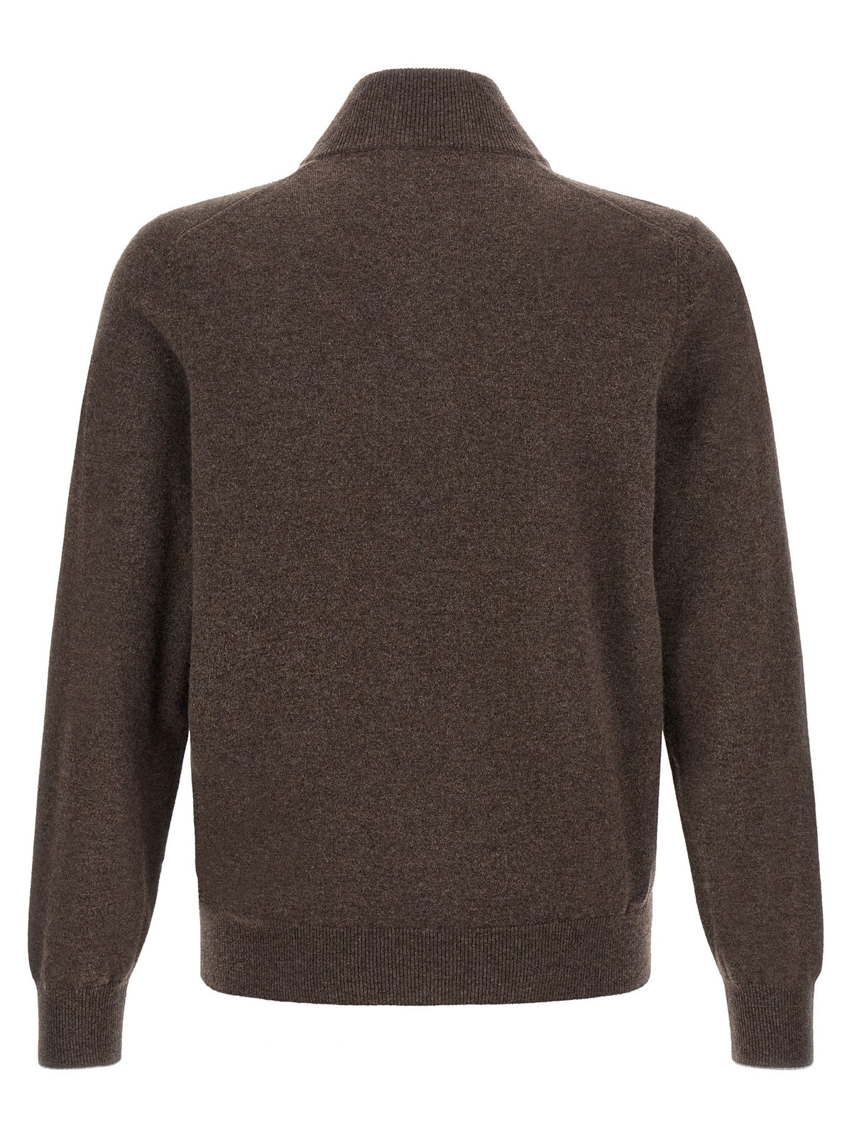 Brown half-zip sweater