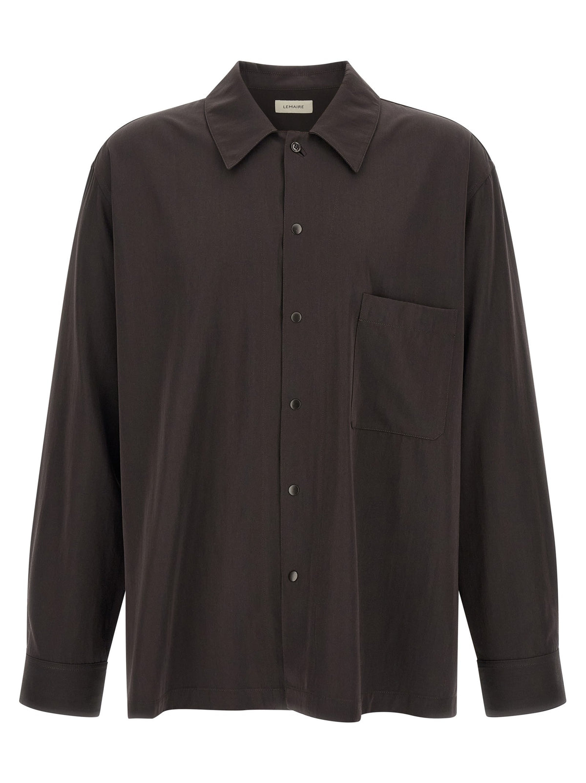 Brown wool gabardine overshirt