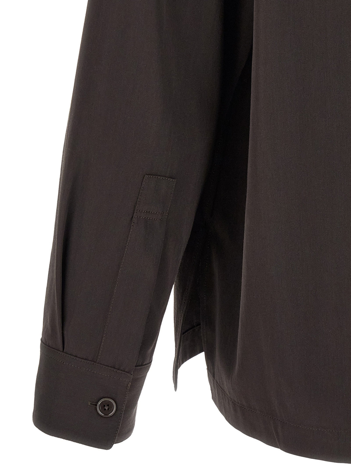 Brown wool gabardine overshirt