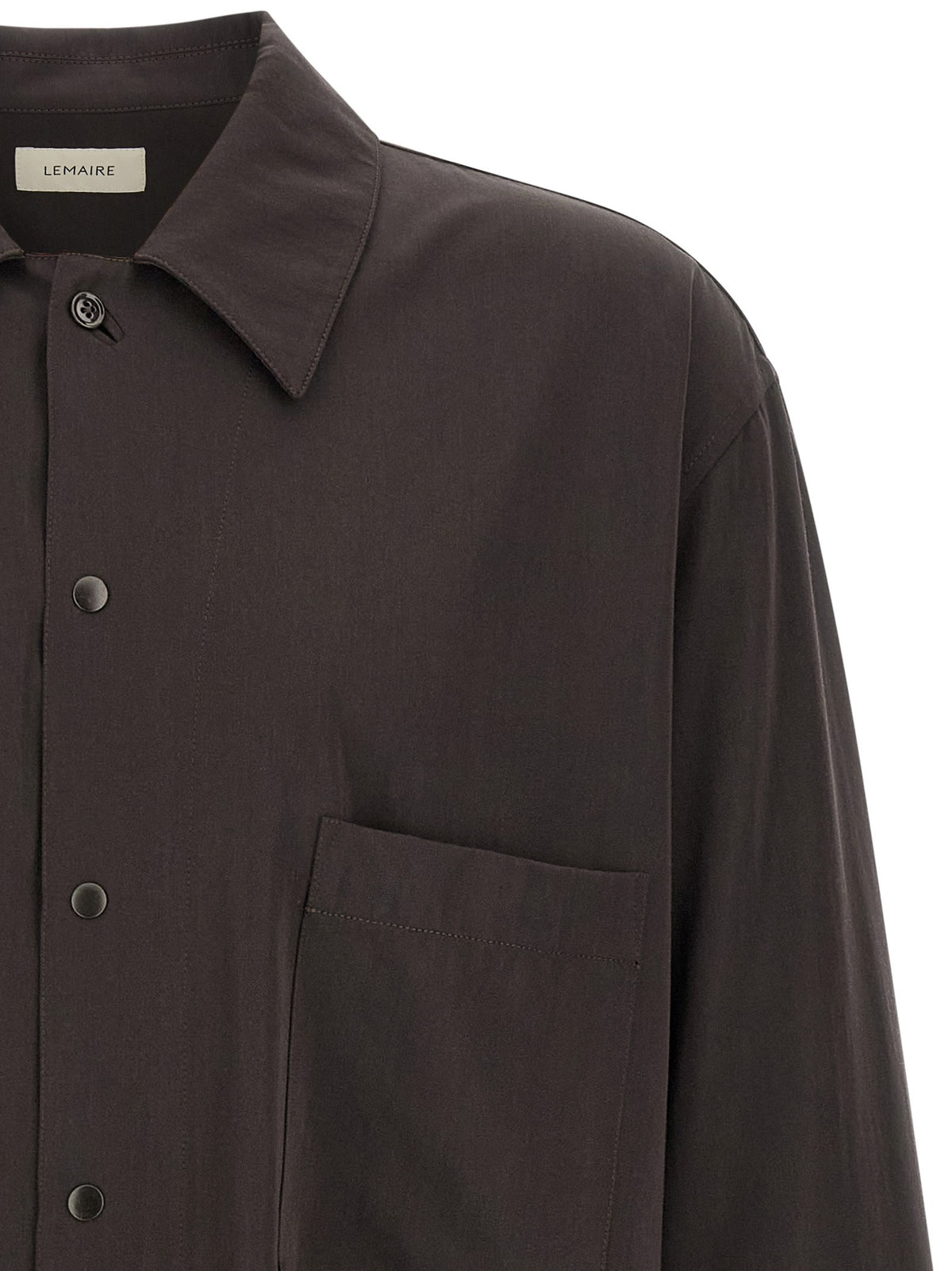 Brown wool gabardine overshirt