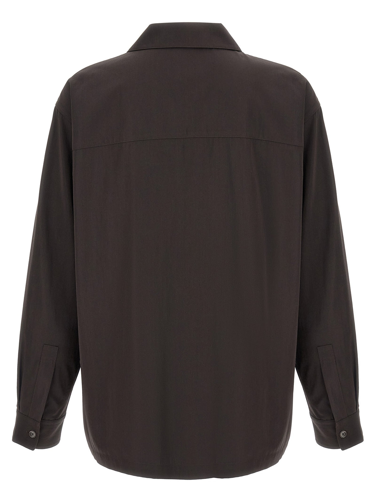 Brown wool gabardine overshirt