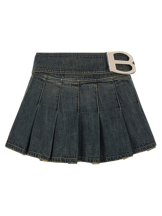 'Buckle Pleated' skirt