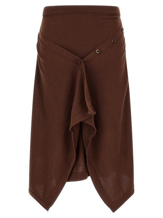 Button asymmetrical skirt