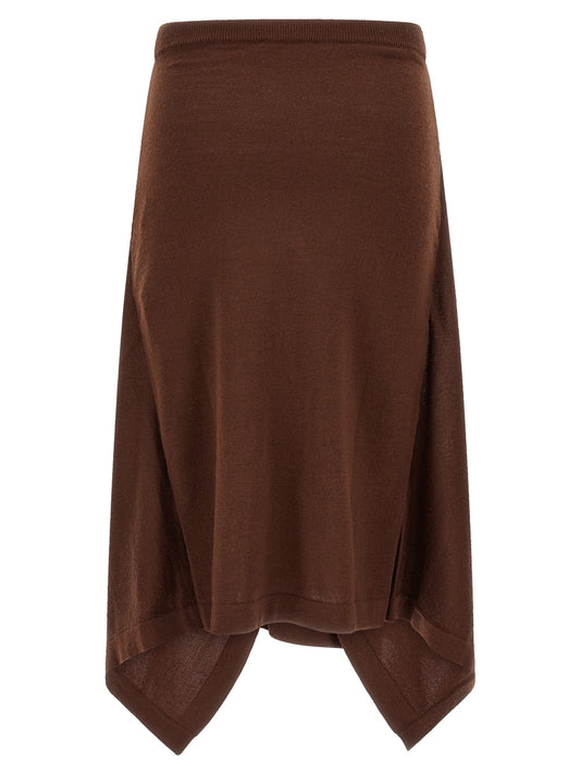 Button asymmetrical skirt