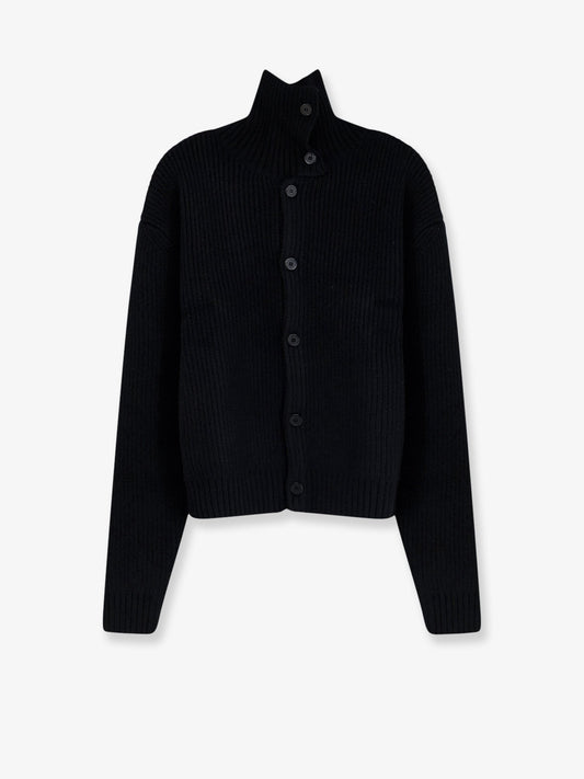 Button-Up ribbed wool and cotton cardigan