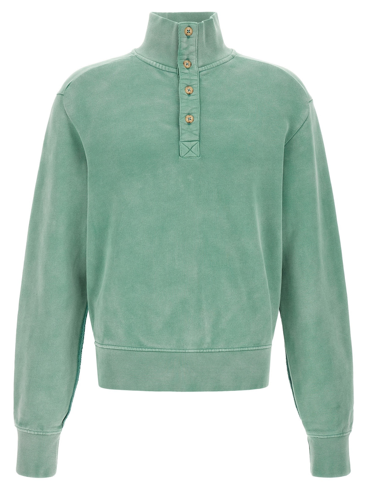 Buttoned turtleneck sweatshirt