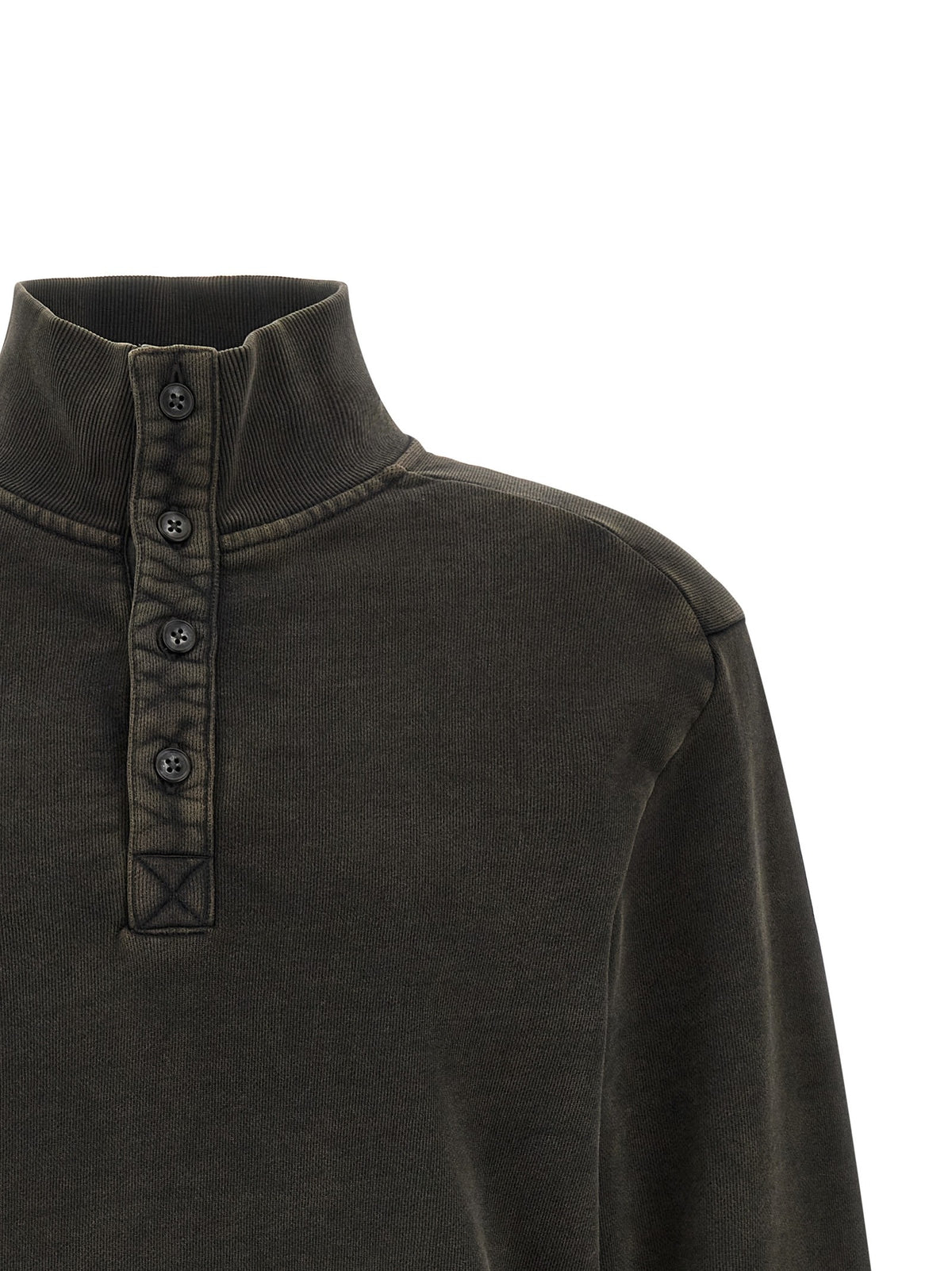 Buttoned turtleneck sweatshirt