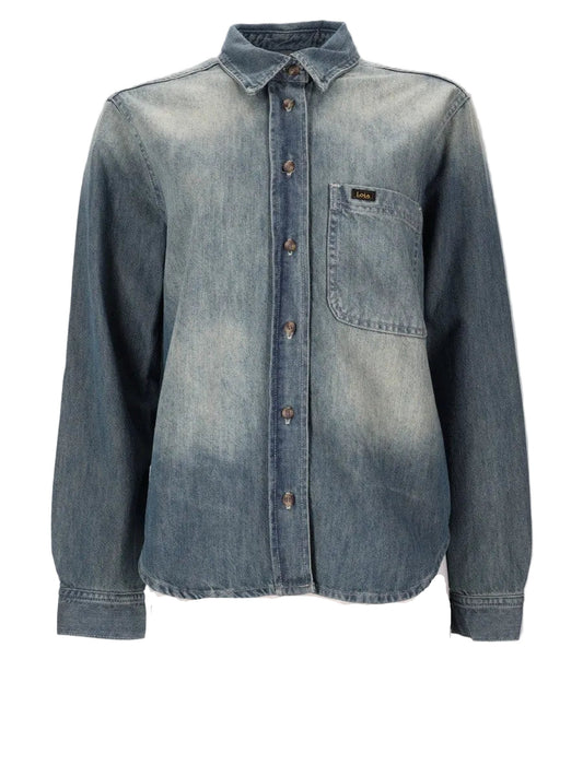 CAMICIA "ANNE" IN DENIM CON FINITURA VINTAGE