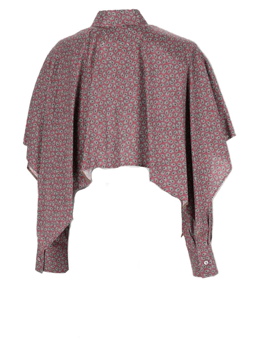 Camicia con Maniche a Mantella e Stampa Paisley