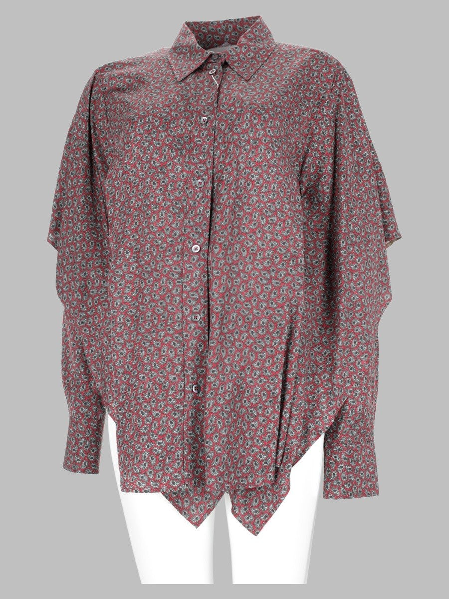 Camicia con Maniche a Mantella e Stampa Paisley