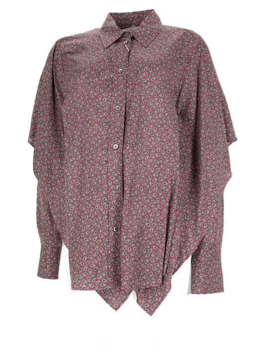 Camicia con Maniche a Mantella e Stampa Paisley