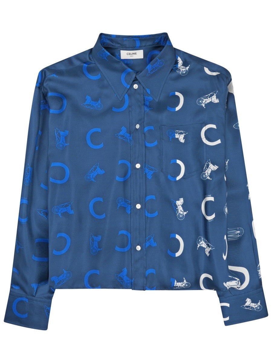 CAMICIA CORTA IN TWILL DI SETA