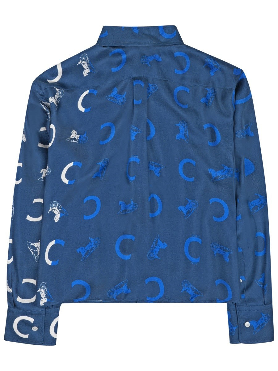 CAMICIA CORTA IN TWILL DI SETA