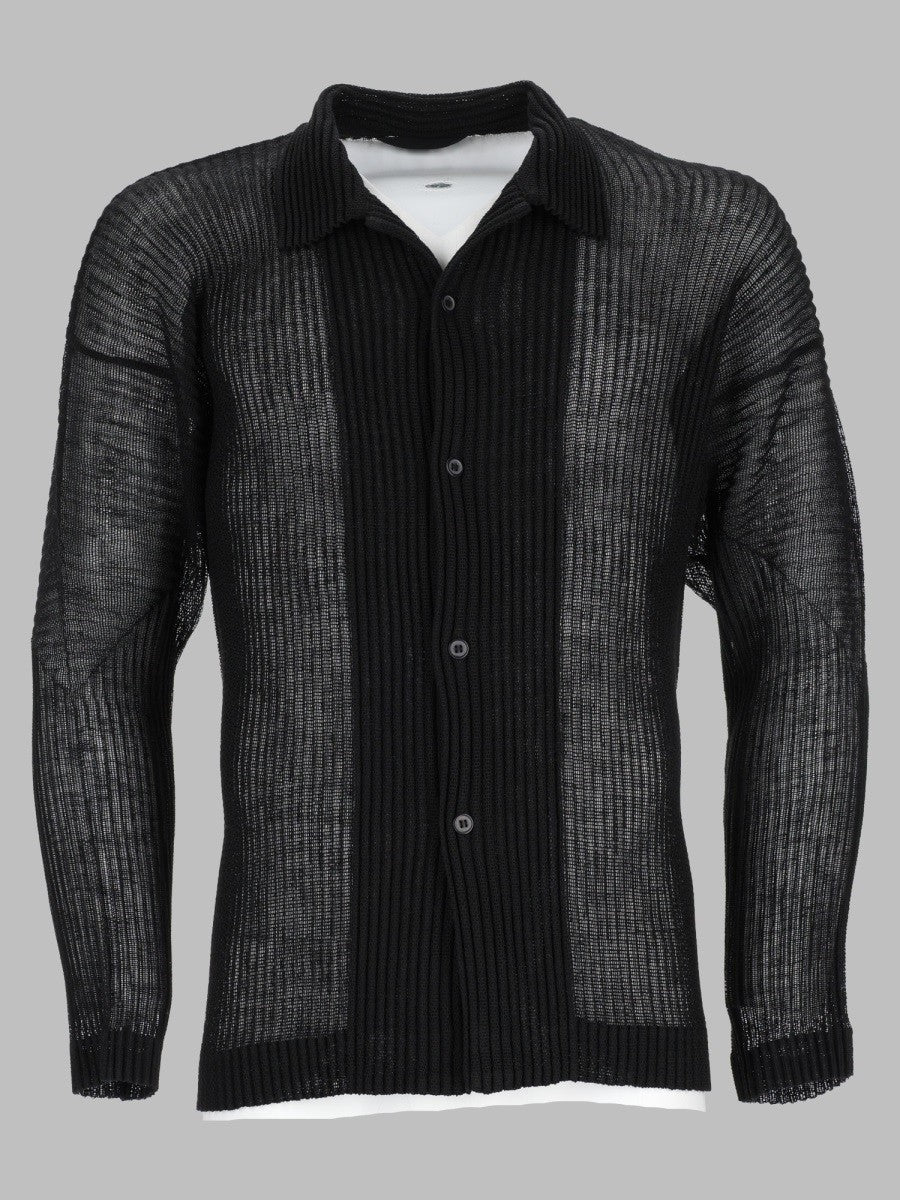 Camicia "Rustic Mesh" In Maglia Plissettata
