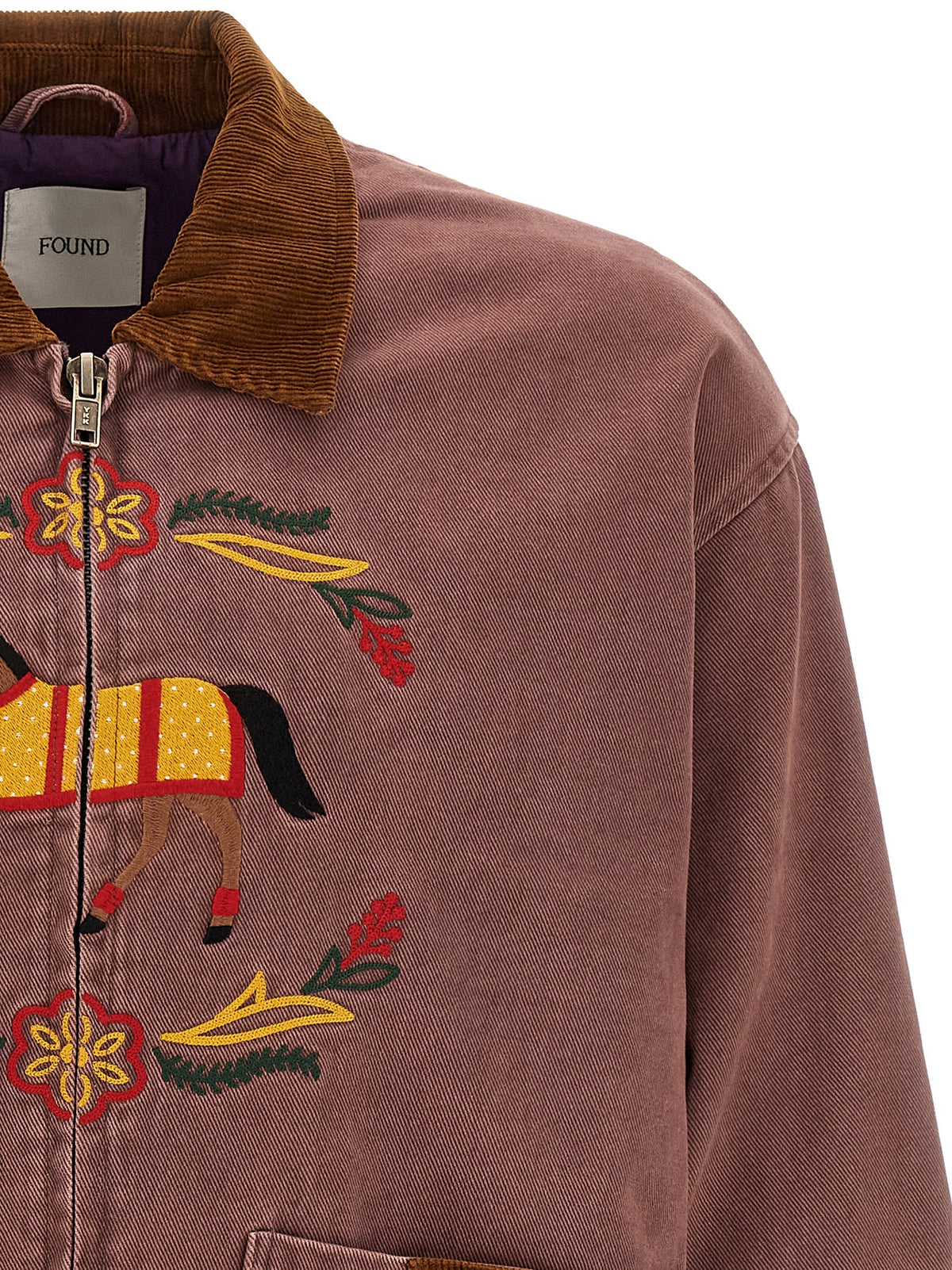 Canvas jacket with embroideries