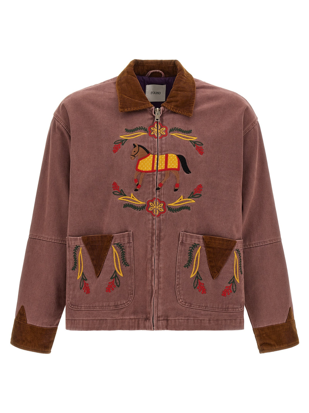 Canvas jacket with embroideries