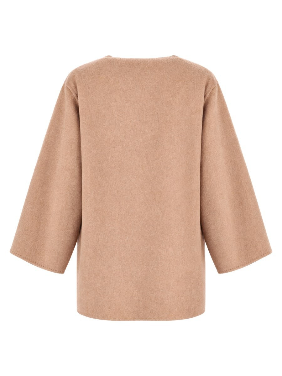 Cappotto Cardigan In Cammello e Mohair