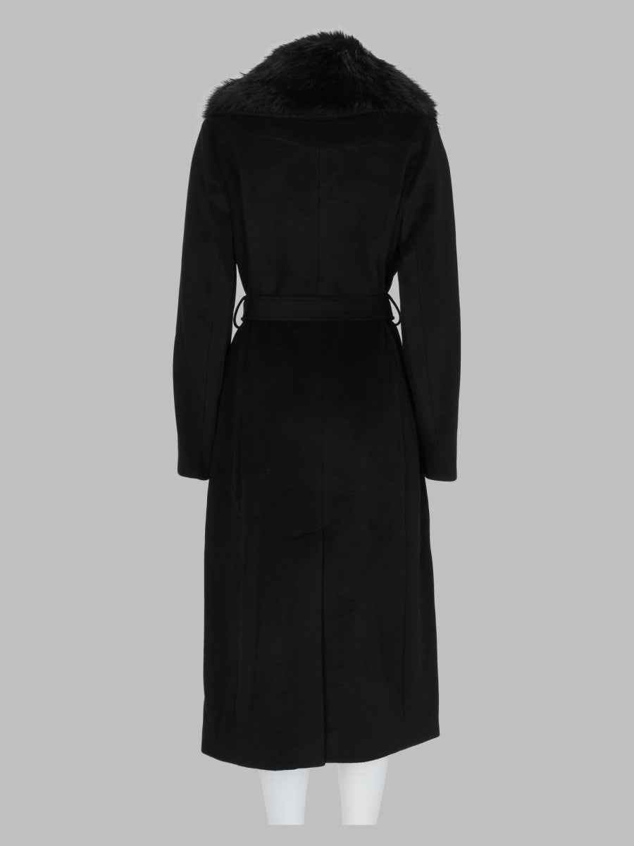 Cappotto con Finiture in Pelliccia Sintetica