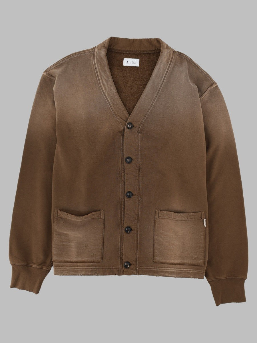 Cardigan In Felpa Effetto "Destroyed"