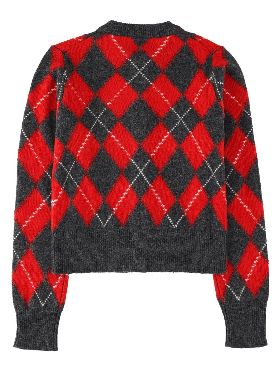Cardigan In Lana Con Patch Logo