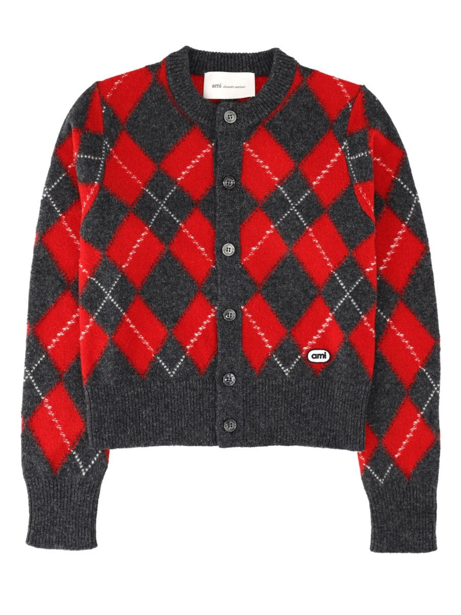 Cardigan In Lana Con Patch Logo
